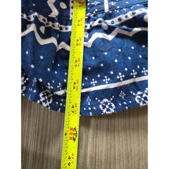 Anthony Richards Blue White Boho Print Cotton Long Sleeve Flannel Nightgown XL - Picture 8 of 8